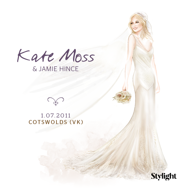 Kate Moss in haar trouwjurk Stylight