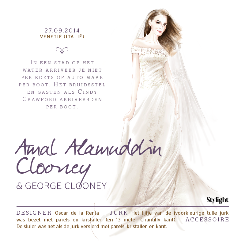 Stylight de 8 mooiste bruidsjurken Amal Clooney in trouwjurk