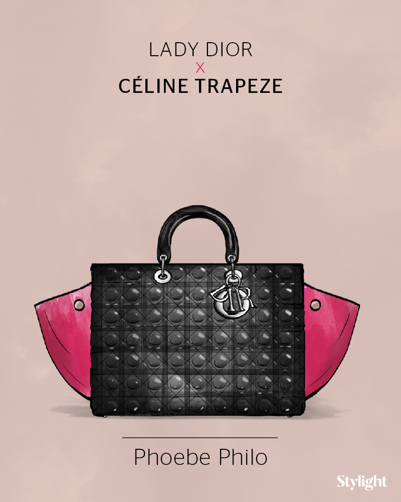Stylight Lady Dior tas met Celine Trapeze zijflappen