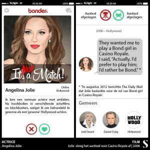 Angelina Jolie op Tinder voor Stylight's Bonder