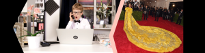 Gasthoofdredacteur Jack met bril achter laptop en Rihanna in gele jurk Stylight