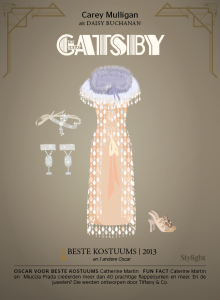 Oscars roze avondjurk met bondje en accessoires The Great Gatsby Stylight