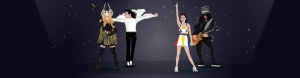 Super Bowl Madonna Michael Jackson Katy Perry en Slash paarse achtergrond Stylight