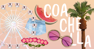 Coachella mode ABC reuzenrad denim shorts watermeloen bloemenkrans zonnebril palmboom Stylight