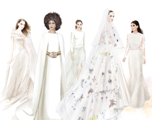 Solange Knowles Amal Clooney Olivia Palermo Angelina Jolie en Kim Kardashian in hun bruidsjurk Stylight