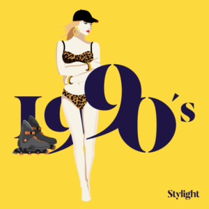 De bikini is jarig jaren 90 model in luipaardprint bikini en pet Stylight