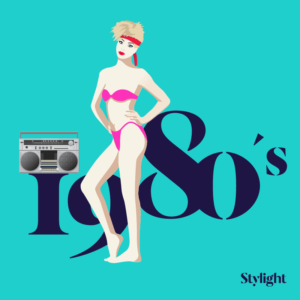 De bikini is jarig met jaren 80 model met fluo roze bikini en hoofdband Stylight